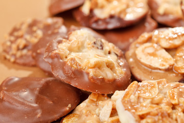 chocolate sweets with almond