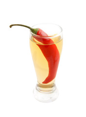 Cocktail with chilli pepper isolated