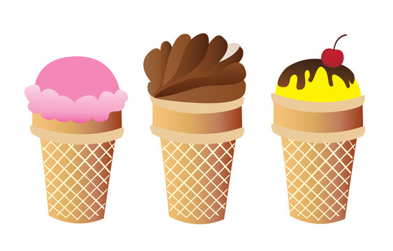vector ice-cream cones