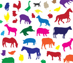 vector farm animals background