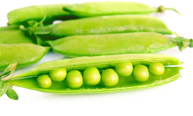 Green pea isolated on white