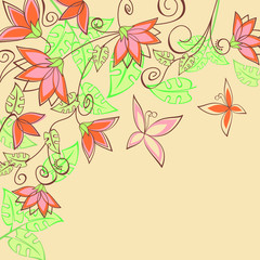 Summer flowers background