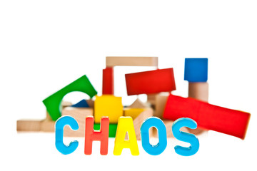Chaos concept on white isolated background
