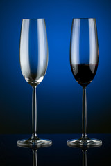 Glass of wine in studio