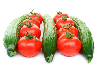 Tomatoes and cucumbers