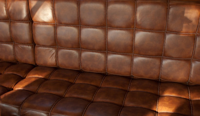 Brown leather seat