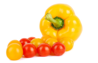 Juicy cherry tomatoes and   sweet pepper