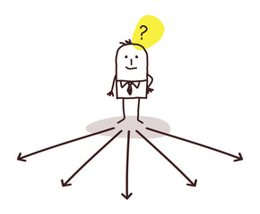 businessman choosing direction