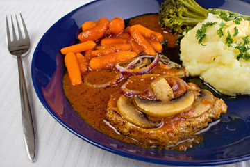 Tenderloin steak with mashed potatoes