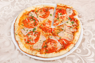 tasty pizza on the plate