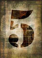 Chiffre 5, fond vintage