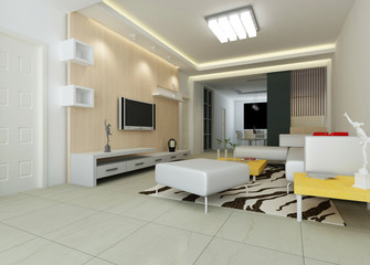 Fototapeta na wymiar rendering living room