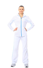 Fototapeta premium sport woman isolated on white