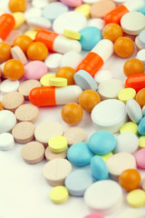 Colorful tablets with capsules