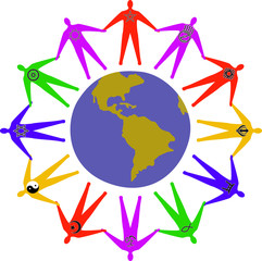 Vector Interfaith diagram featuring 12 main religions