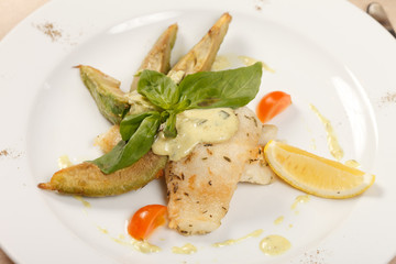fish with avocado