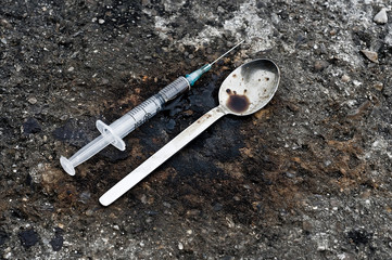 spoon next to syringe