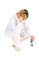 female doctor concerned