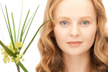 Naklejka premium woman with green sprout