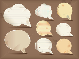 Paper speech bubbles- round
