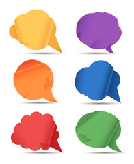 Colored paper speech bubbles