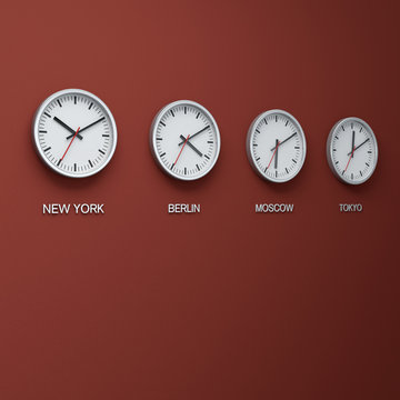 Uhren mit verschiedenen Zeitzonen