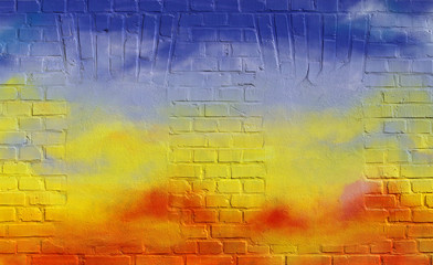Farbige Backsteinmauer 01
