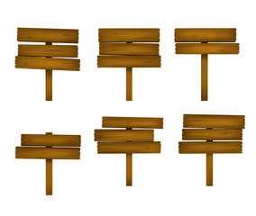 Wooden signs isolated on white