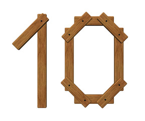 wooden number ten