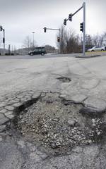 Pothole at intersection