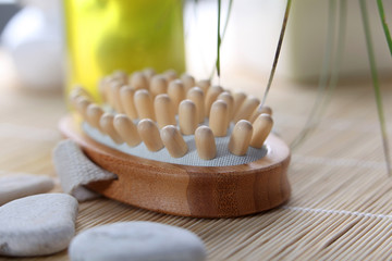 Closeup of massage brush