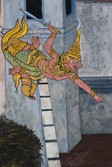 masterpiece of traditional Thai style painting art