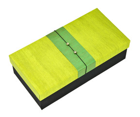 Green silk box.