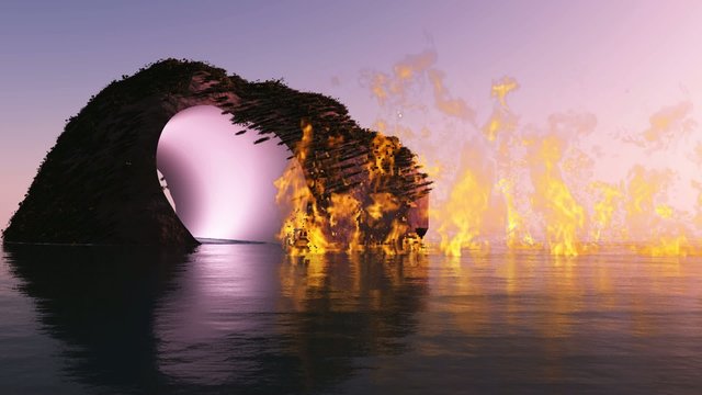 Flammen auf dem See