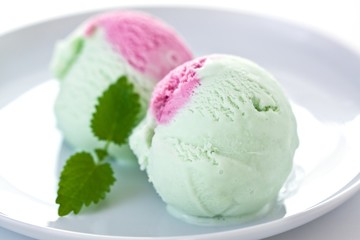 lime and raspberry ice-cream