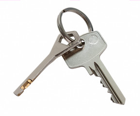 house keys on a white background
