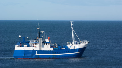 Blue fishing boat