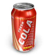 Cola drink in metal can