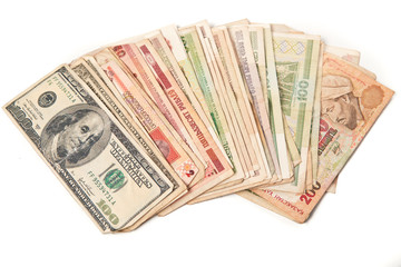 Banknotes of different countries.