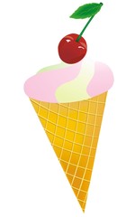 ice cream with chery