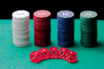 Columns Dice Poker Chips