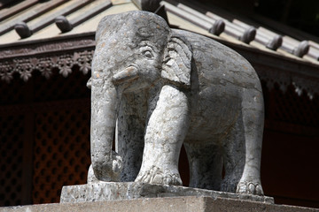 Fototapeta na wymiar Elephant sculpture in Nepalese pagoda, Brisbane