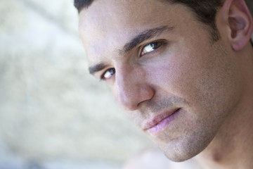 portrait, regard, jeune, homme, masculin, sérieux, profil © Redzen