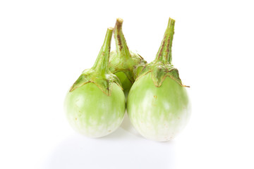 Obraz premium White African eggplants on white background