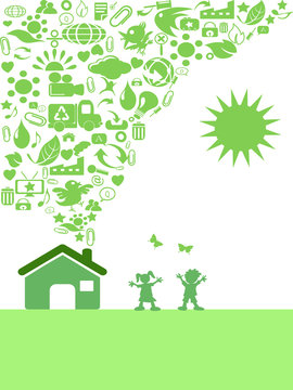 green Eco icon house