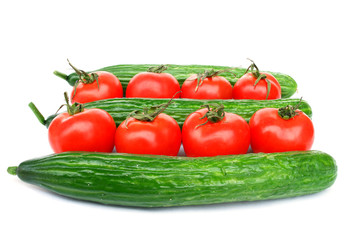 Tomatoes and cucumbers