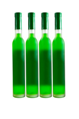 Green wine bottles
