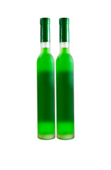Green wine bottles