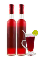 Red wine bottles
