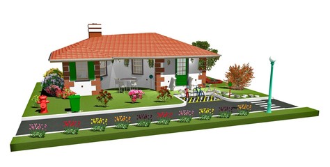 Casa Con Biciclette-House with Bycicles-3D